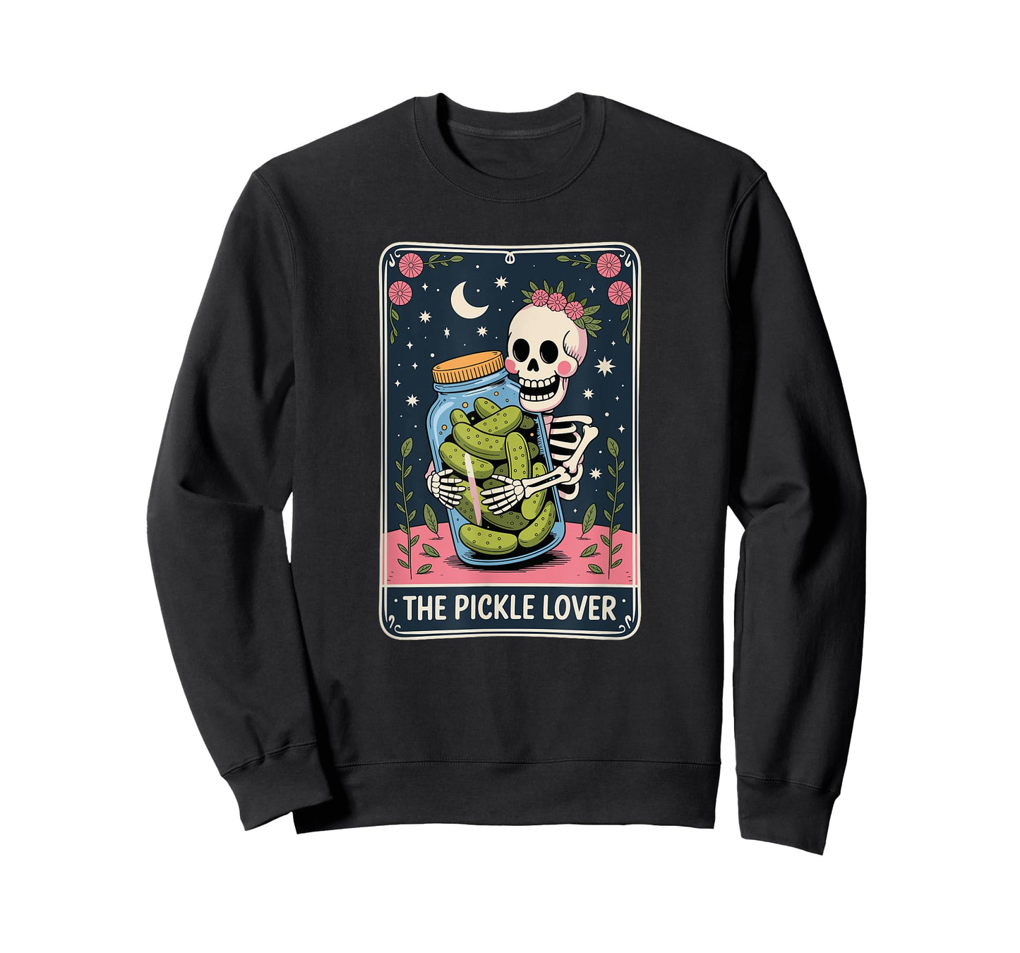 The Pickle Lover Tarot Card Skeleton Pickle Jar T-Shirt