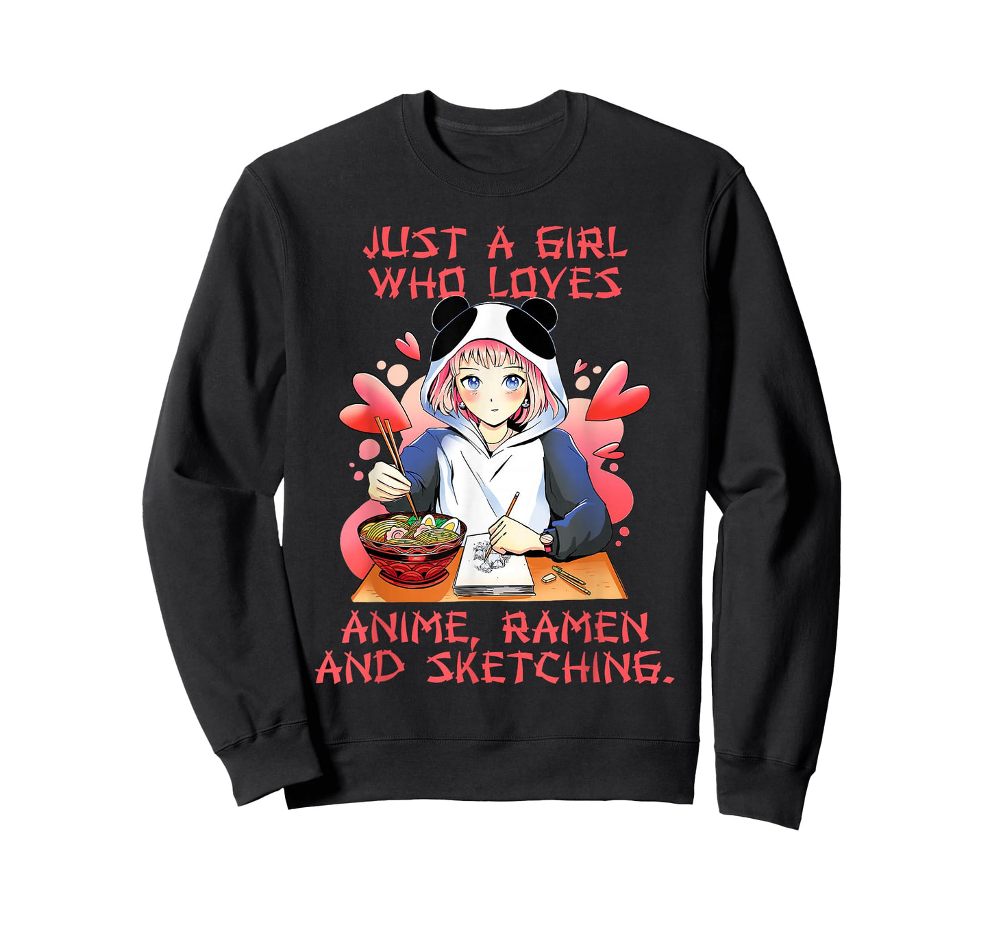Just A Girl Who Loves Anime Ramen And Sketching Japan Girls T-Shirt