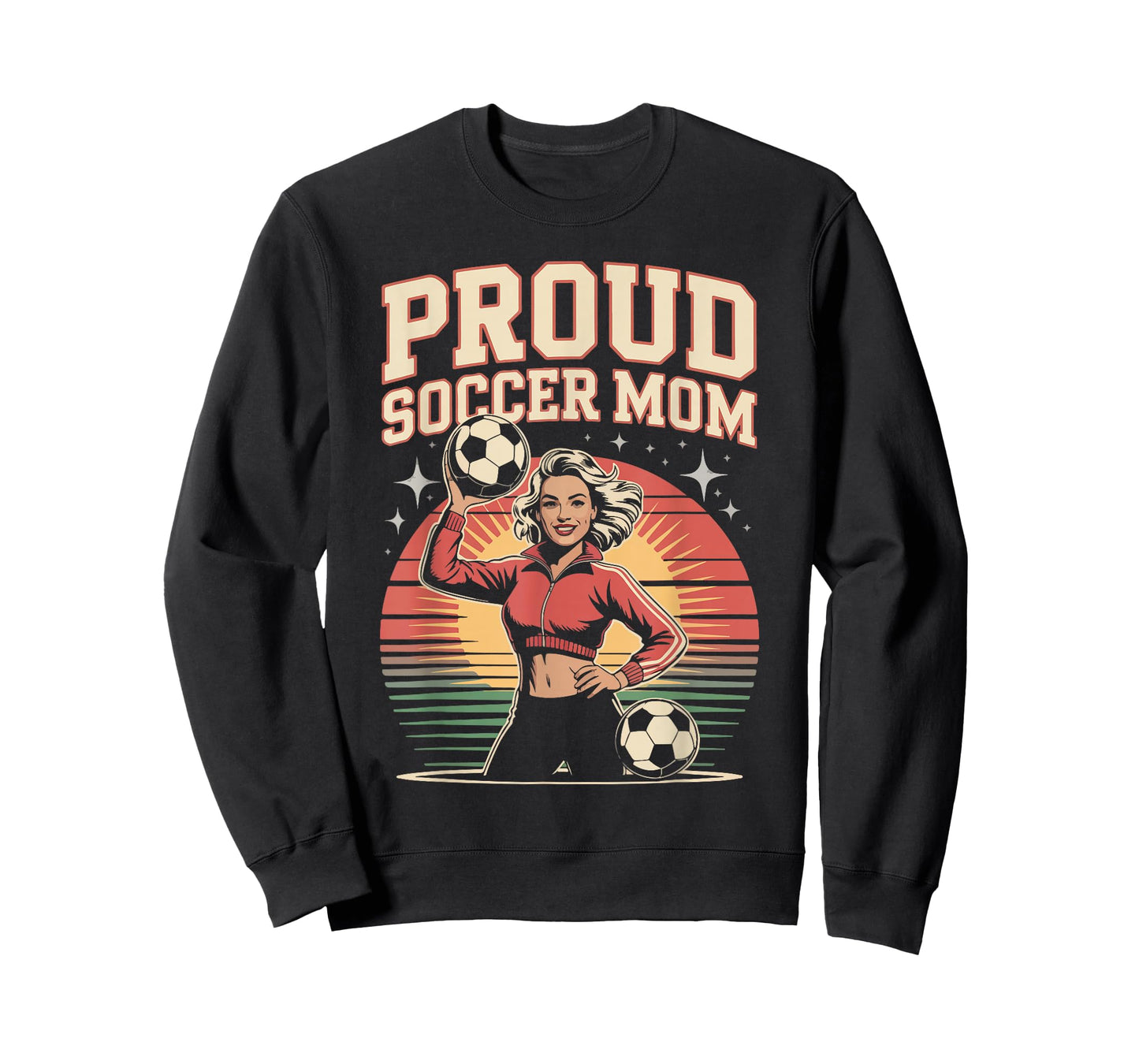 Proud Soccer Mom Retro Sunset Vibes T-Shirt