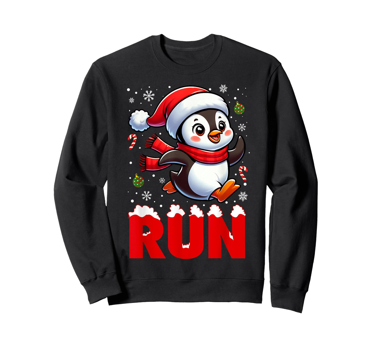 Penguin Running Cross Country Penguin Runner Christmas T-Shirt