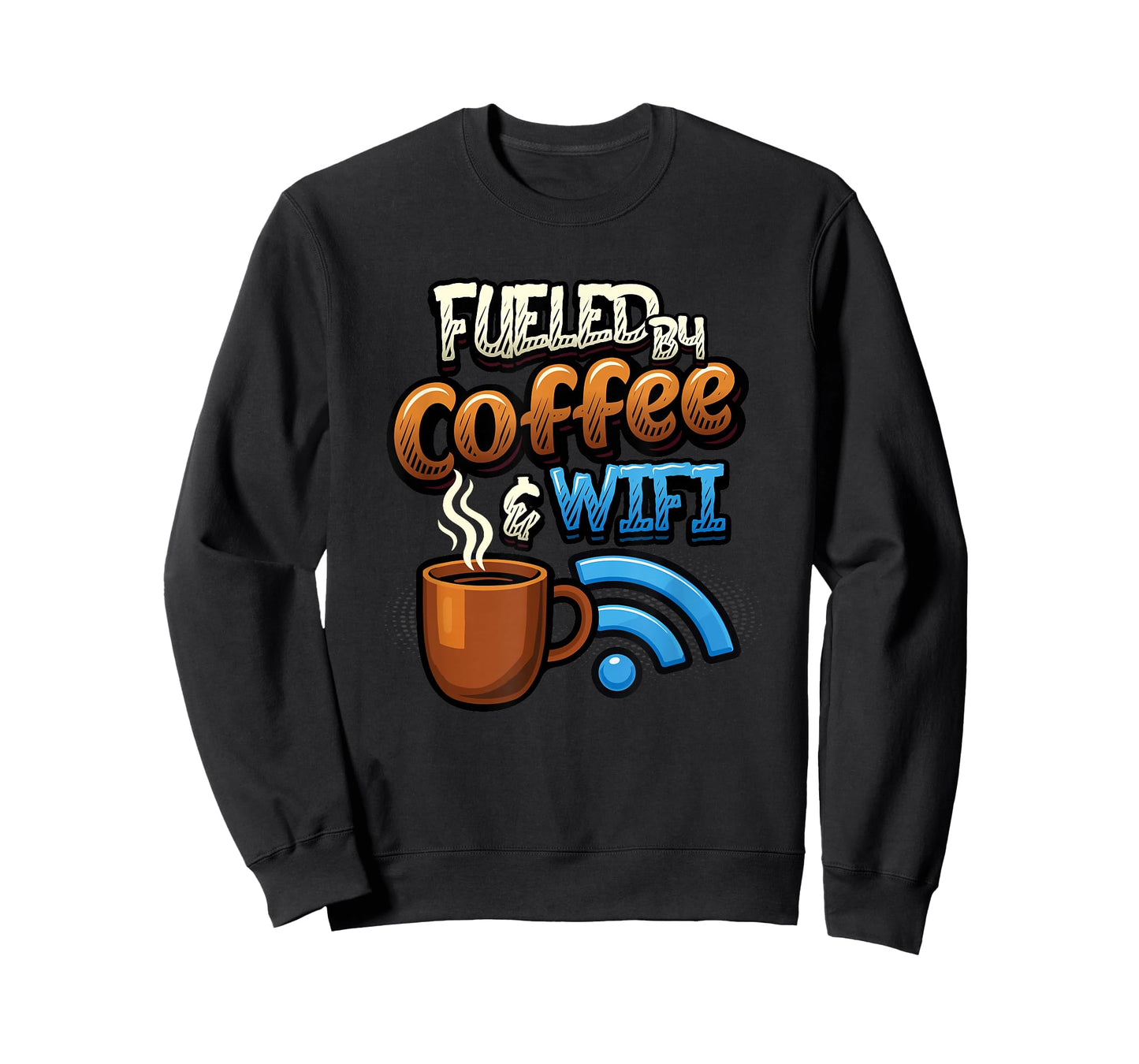 Home Office Humor Fueled by Coffee and WiFi Remote Worker T-Shirt