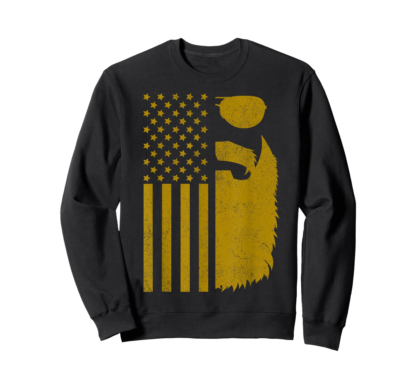 Patriotic US Flag Beard And Sunglasses For Men With Beards T-Shirt