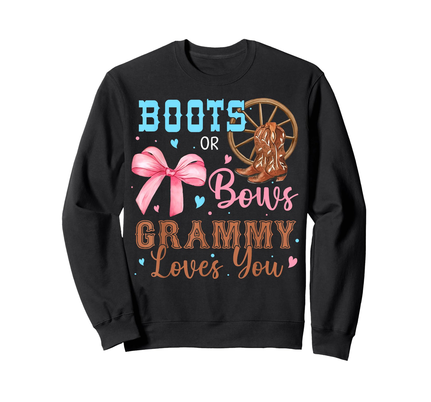 Boots or Bows Gender Reveal Decorations Grammy Loves You T-Shirt