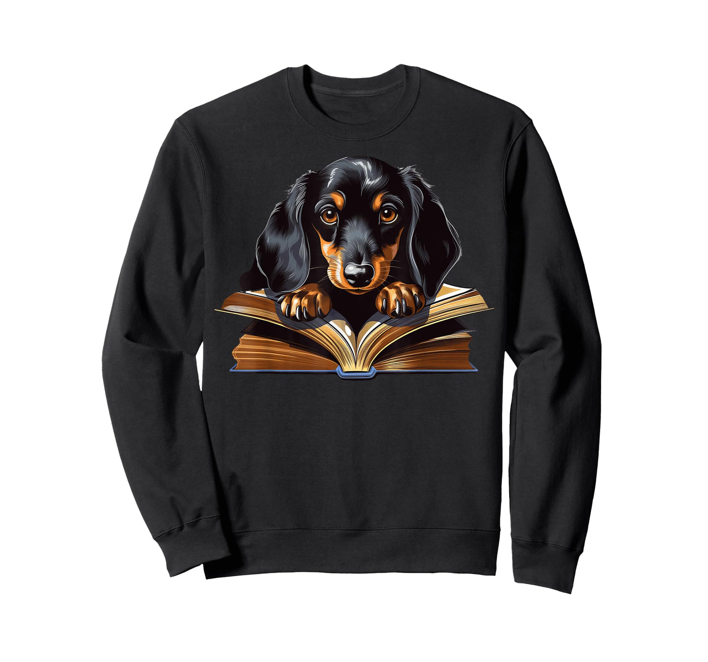 Dachshund Dog Reading Book Men Women Kids T-Shirt