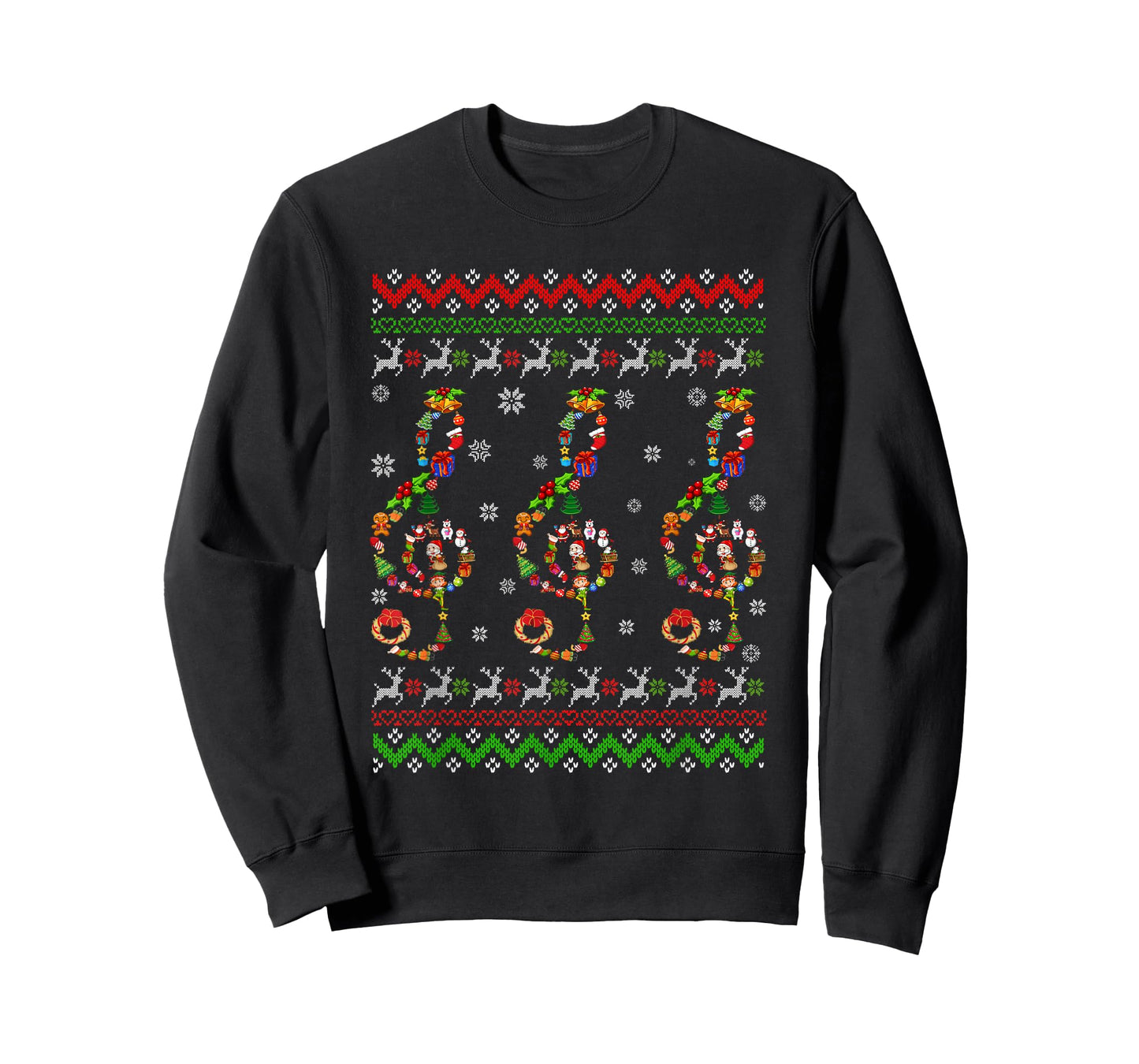 Music Note Christmas Ugly Sweater Musical Teacher T-Shirt