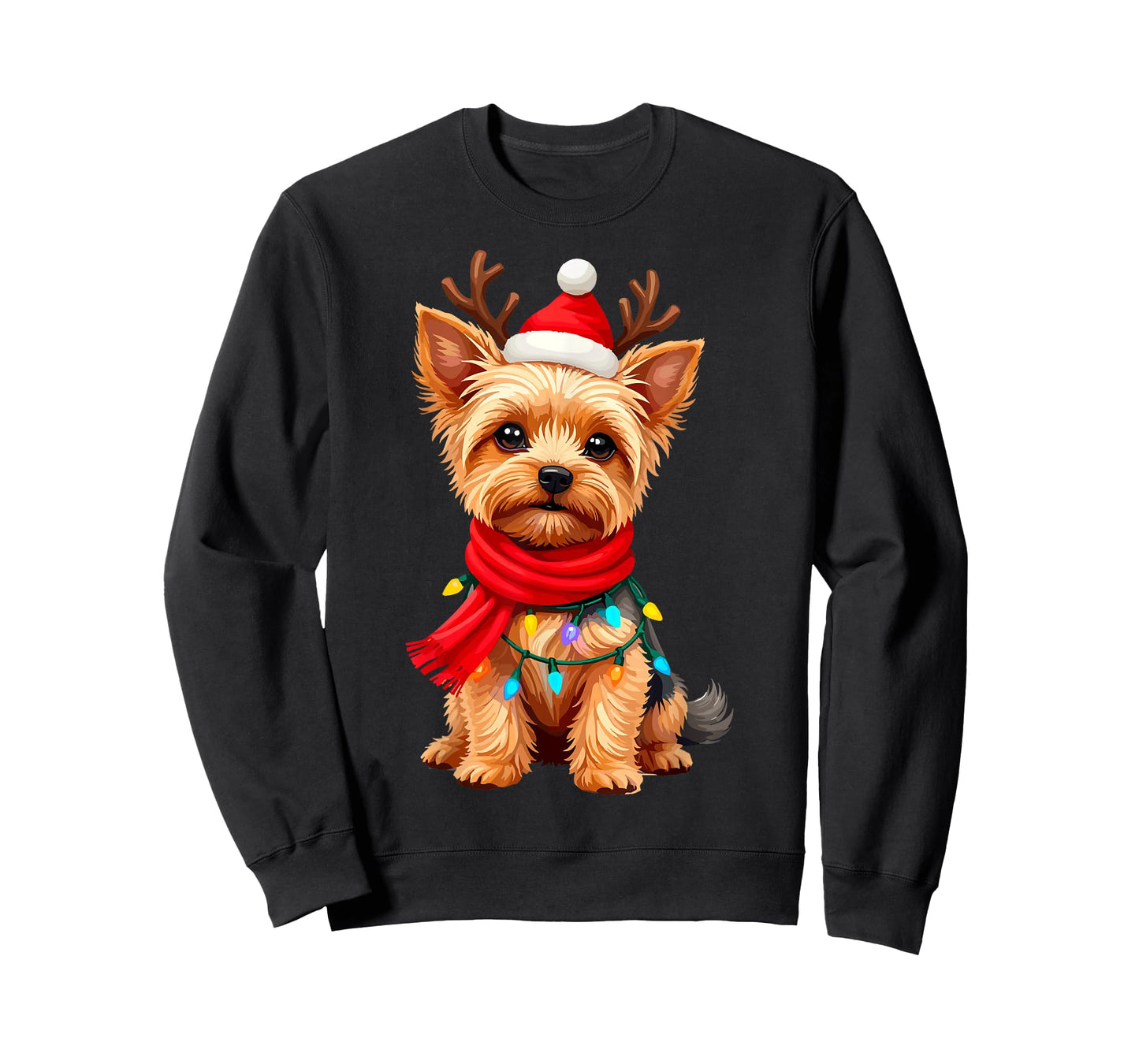 Yorkshire Terrier Santa Reindeer Christmas Yorkie Dog Lover T-Shirt for Men Women Kids