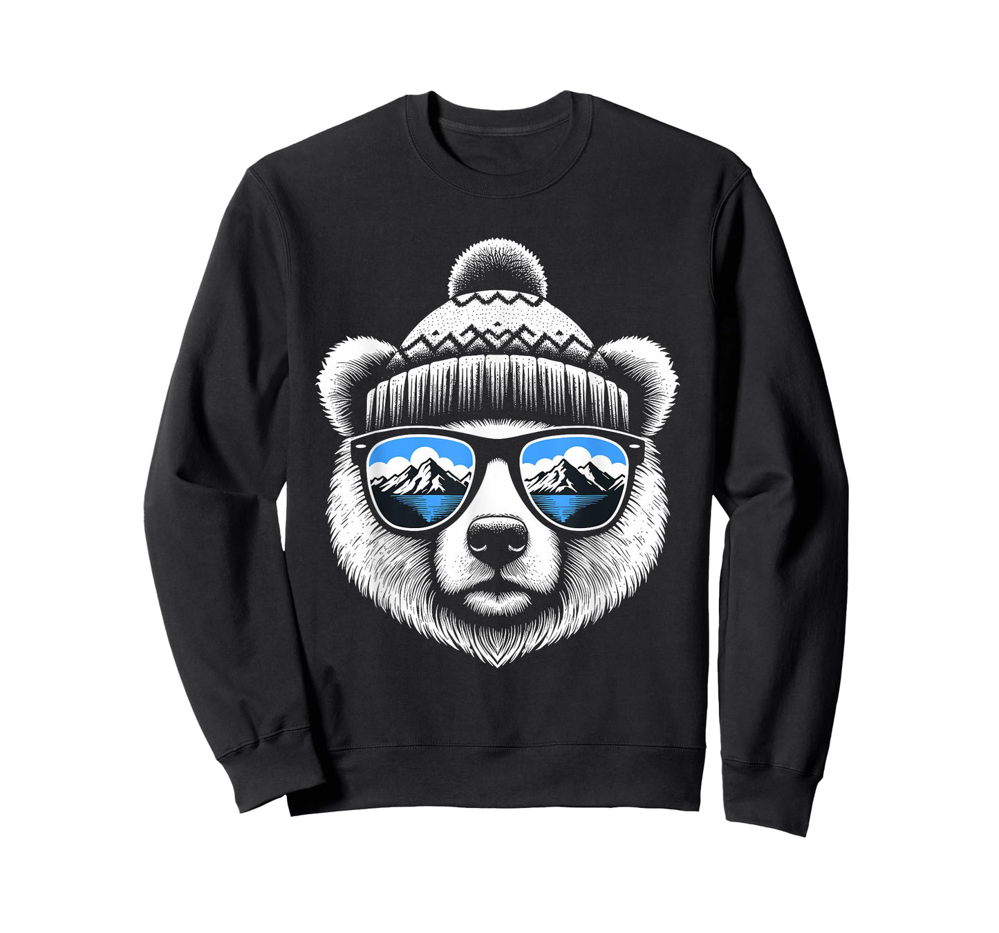 Eisbär with Knitted Hat Loves Skiing and Snowboarding T-Shirt