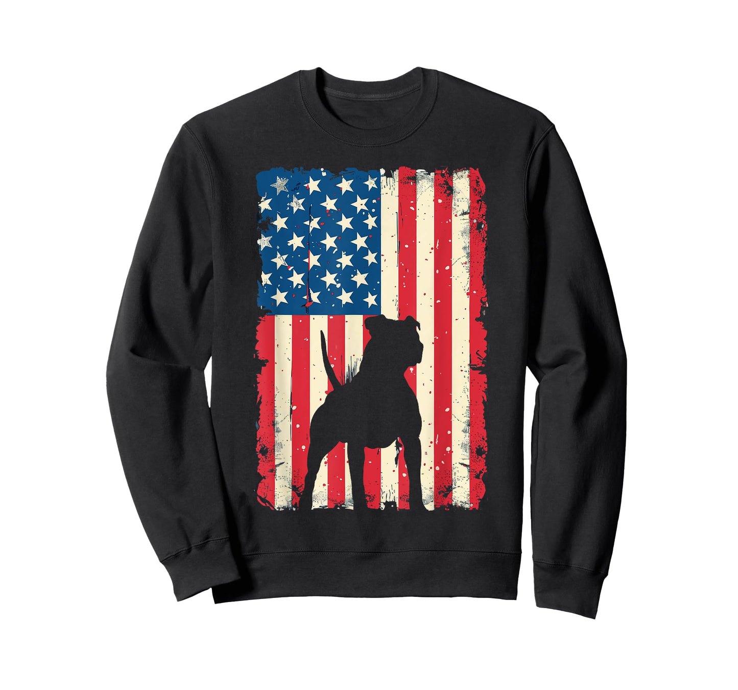 Patriotic Pitbull Dog Lover 4th of July USA American Flag T-Shirt for Men Women Kids
