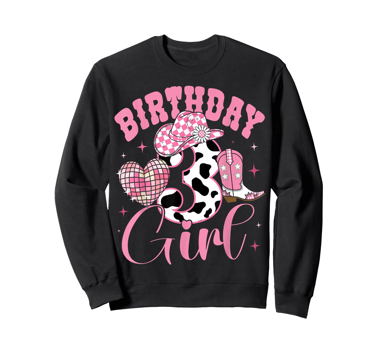 Happy 3rd Birthday Girl Outfit Rodeo Western Cowgirl Cowboy T-Shirt