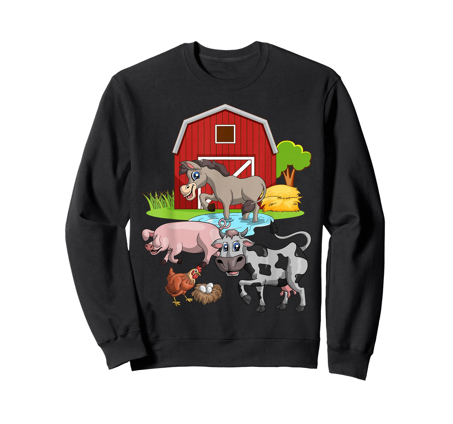 Donkey Pig Chicken Cow Agriculture Farm Animal T-Shirt