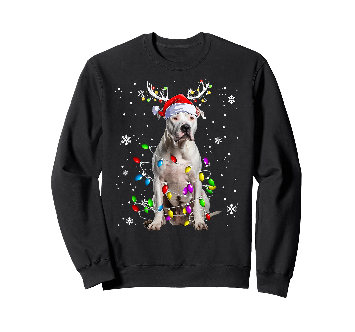 Pitbull Doggy funny Christmas Pitbull dog Reindeer T-Shirt for Men Women Kids