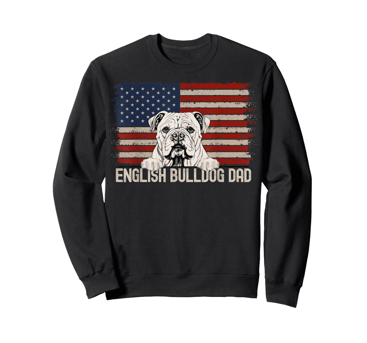 Best Dog Dad Ever American Flag - English Bulldog Dad T-Shirt