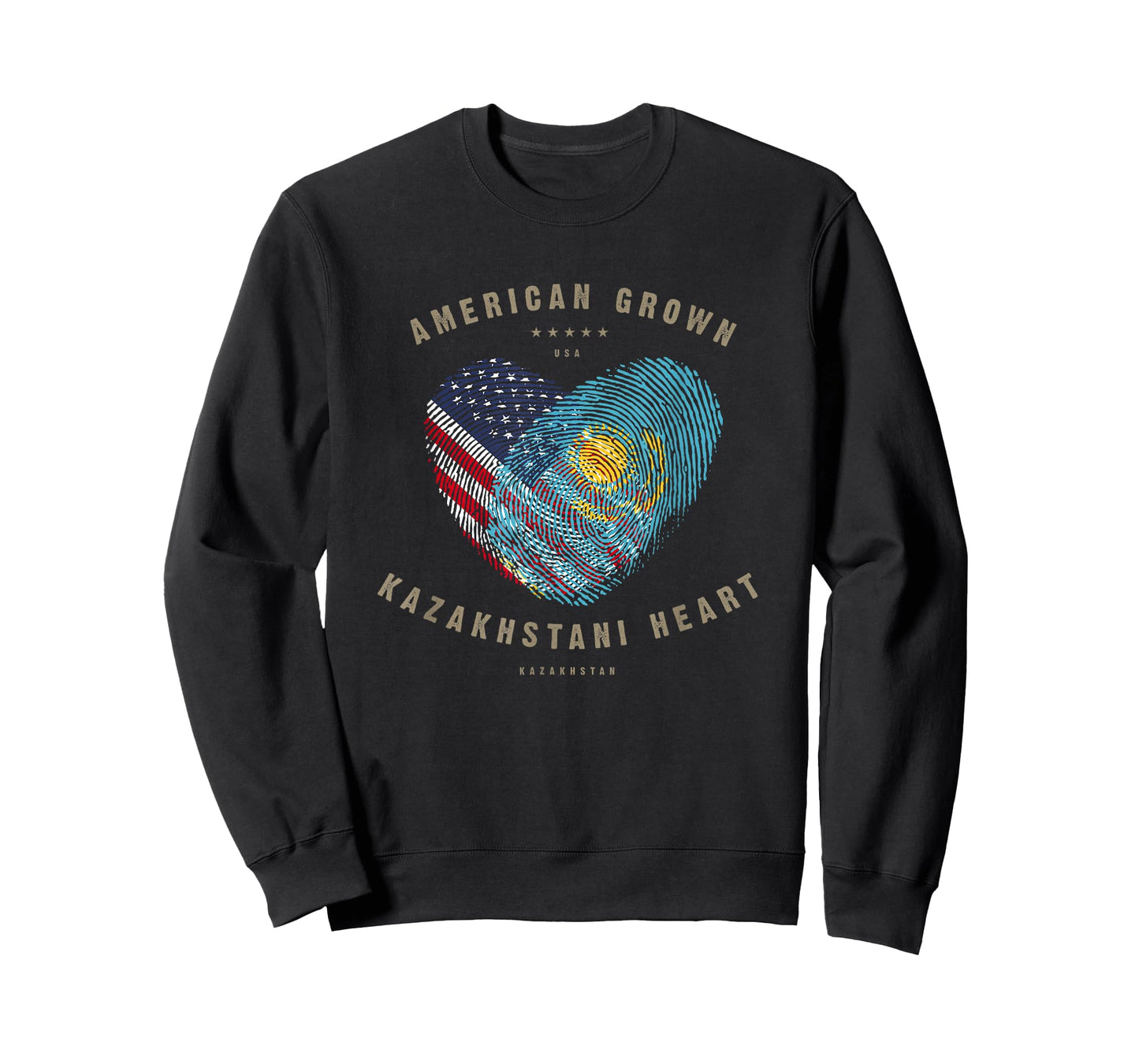 American Grown Kazakhstani Heart Love Kazakhstan Flag T-Shirt