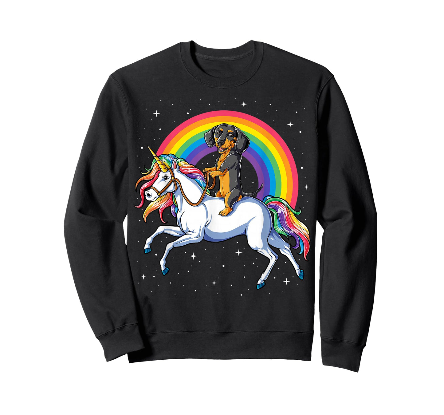 Dachshund Unicorn Girls Space Galaxy Rainbow Dog T-Shirt