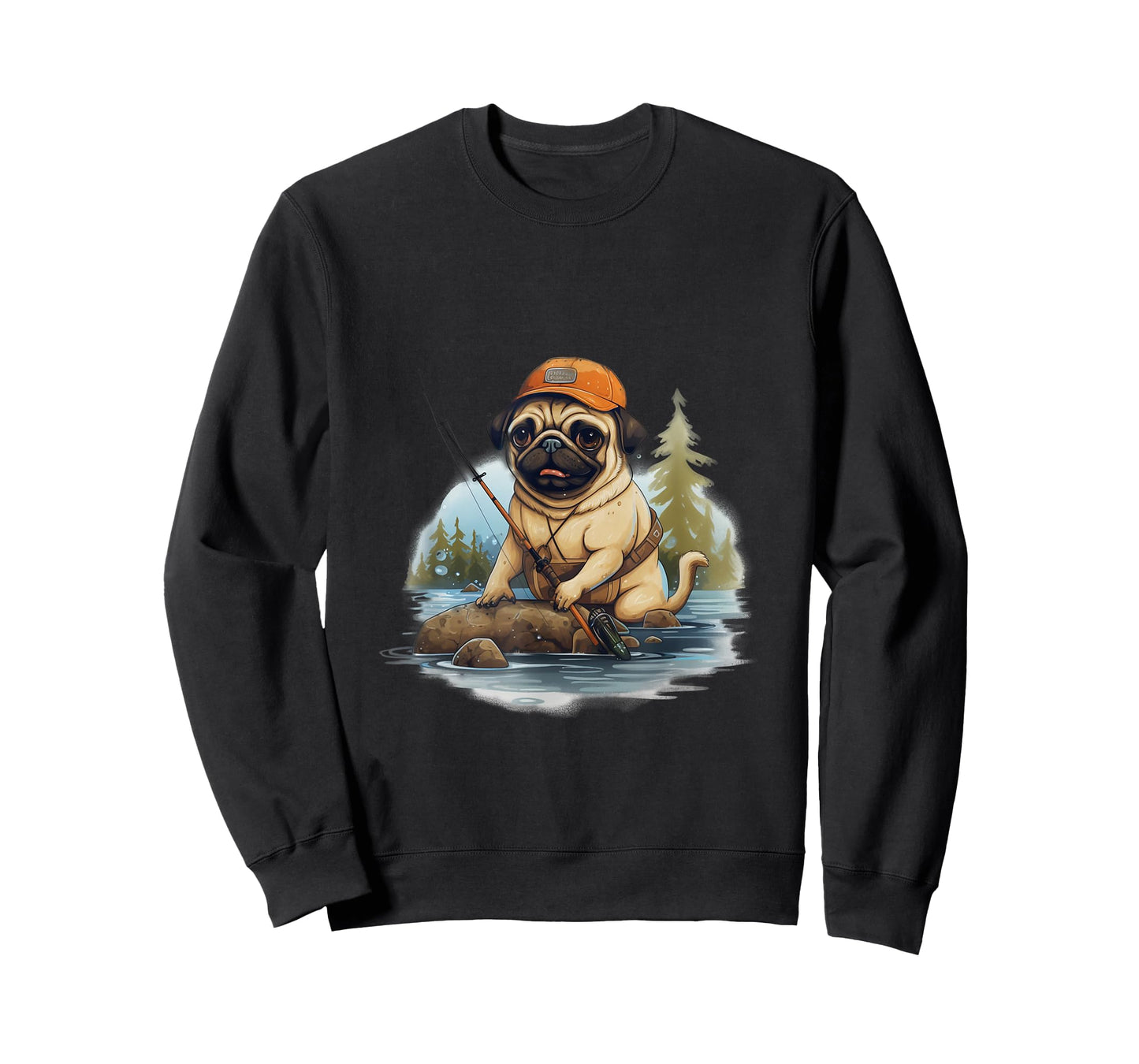 Reel cool Pug Dad Fishing, Funny Pug Fishing T-Shirt