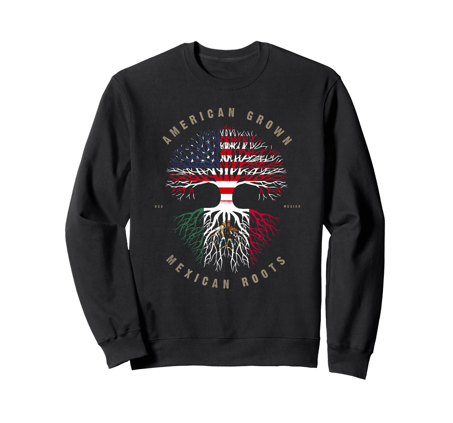American Grown Mexican Roots Mexico Flag T-Shirt