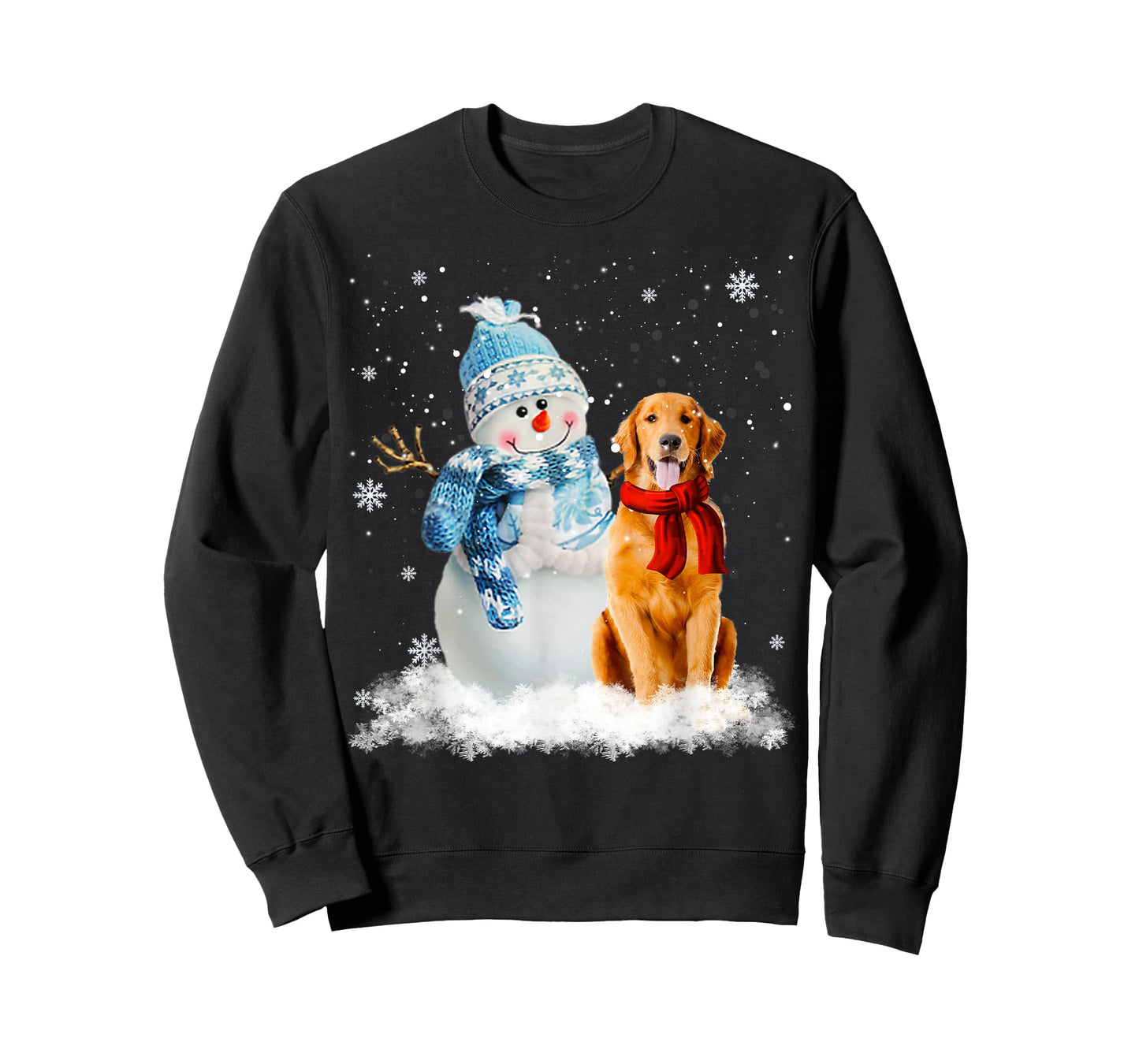 Funny Golden Retriever Christmas Snowman Christmas Pajama T-Shirt
