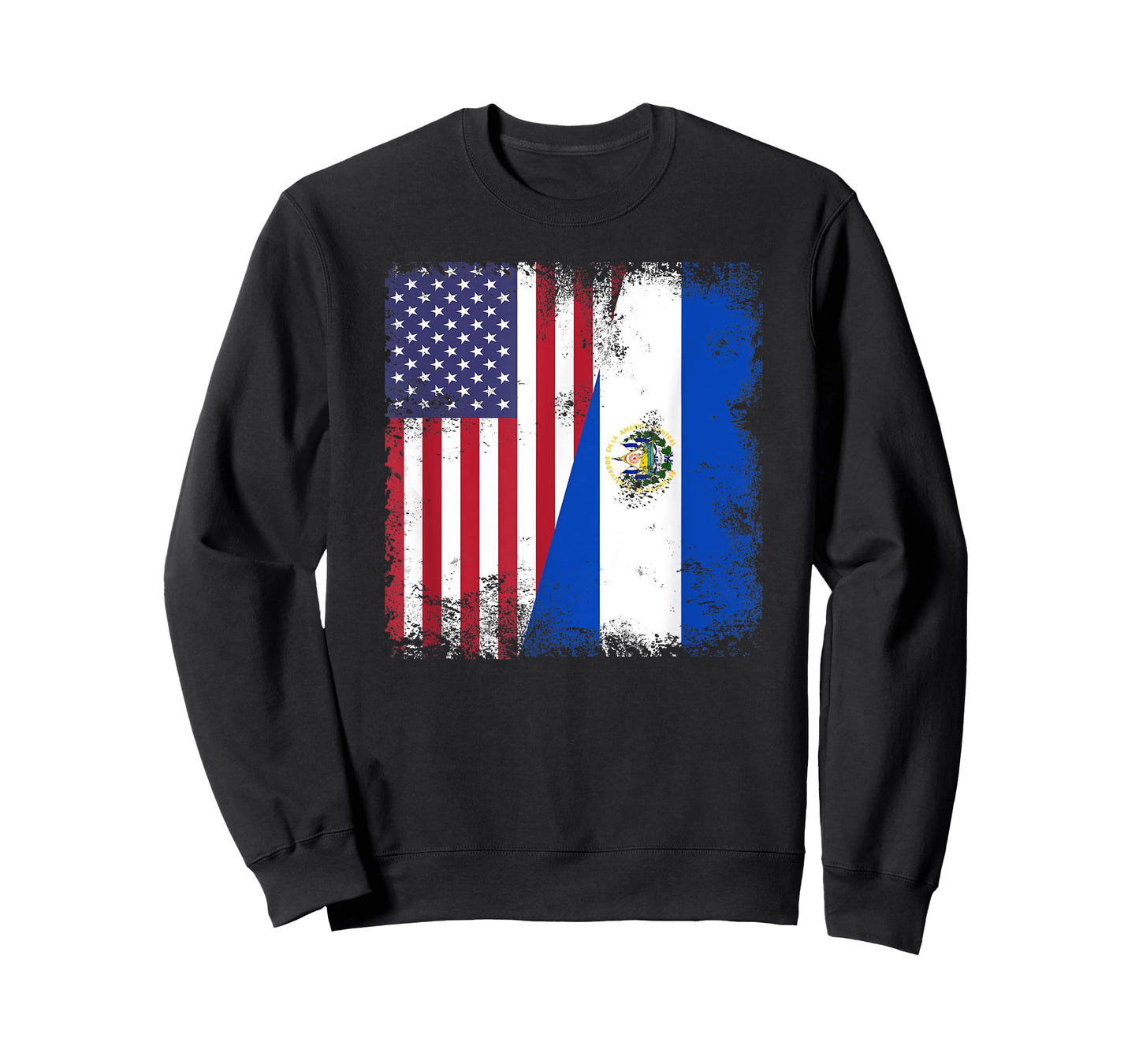 Half Salvadoran Flag T-Shirt | Vintage El Salvador USA Gift T-Shirt