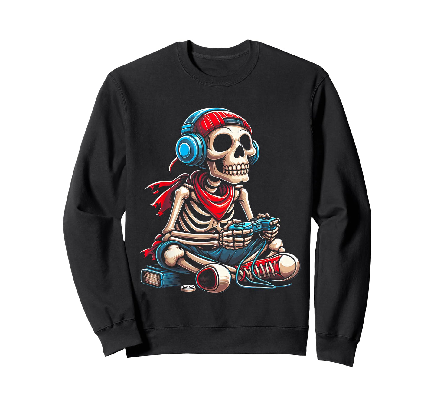 Halloween Skeleton Gamer Video Gaming Gamer E-Sport Player T-Shirt