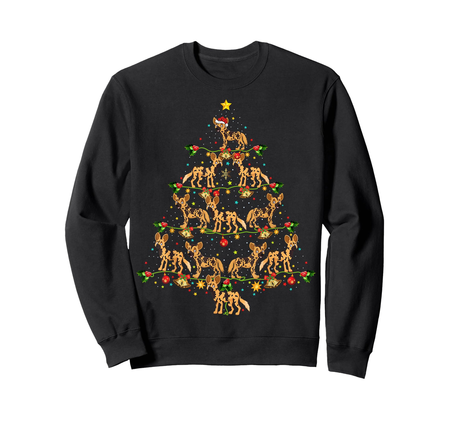 African Wild Dog Xmas Tree Gift African Wild Christmas Men Women Kids T-Shirt
