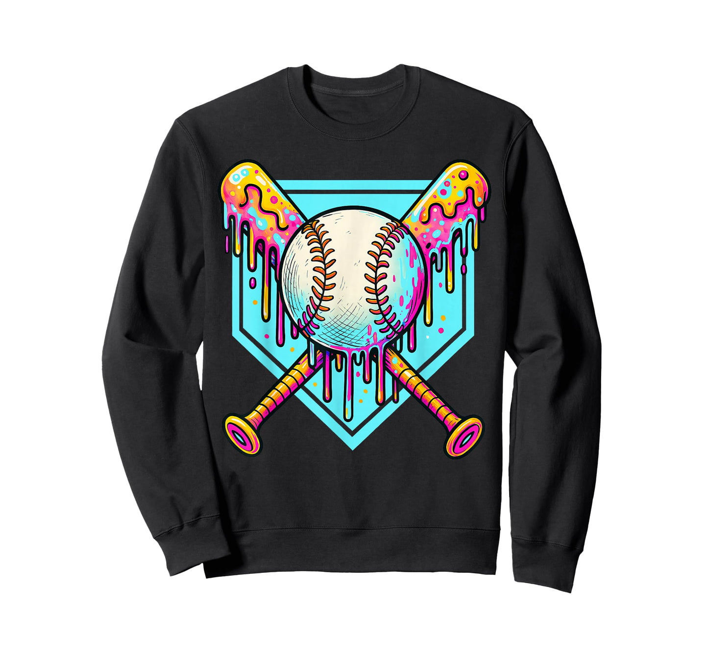 Baseball Drip For Boys Ice Cream Drip Youth Boys Baseball T-Shirt