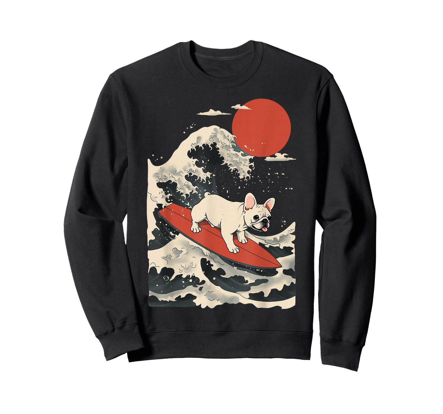 French Bulldog Surfing Japanese T-Shirt