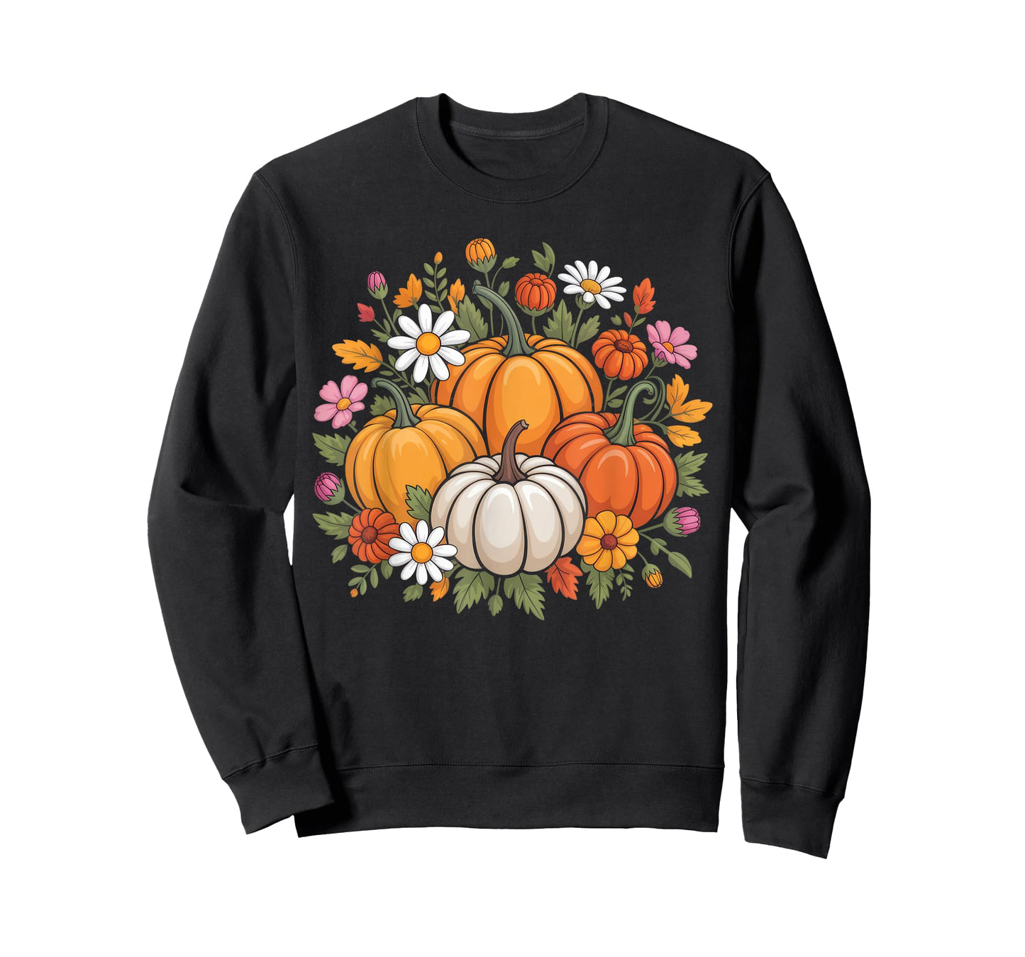 Autumn Harvest Pumpkins Floral Art for Nature Lovers T-Shirt
