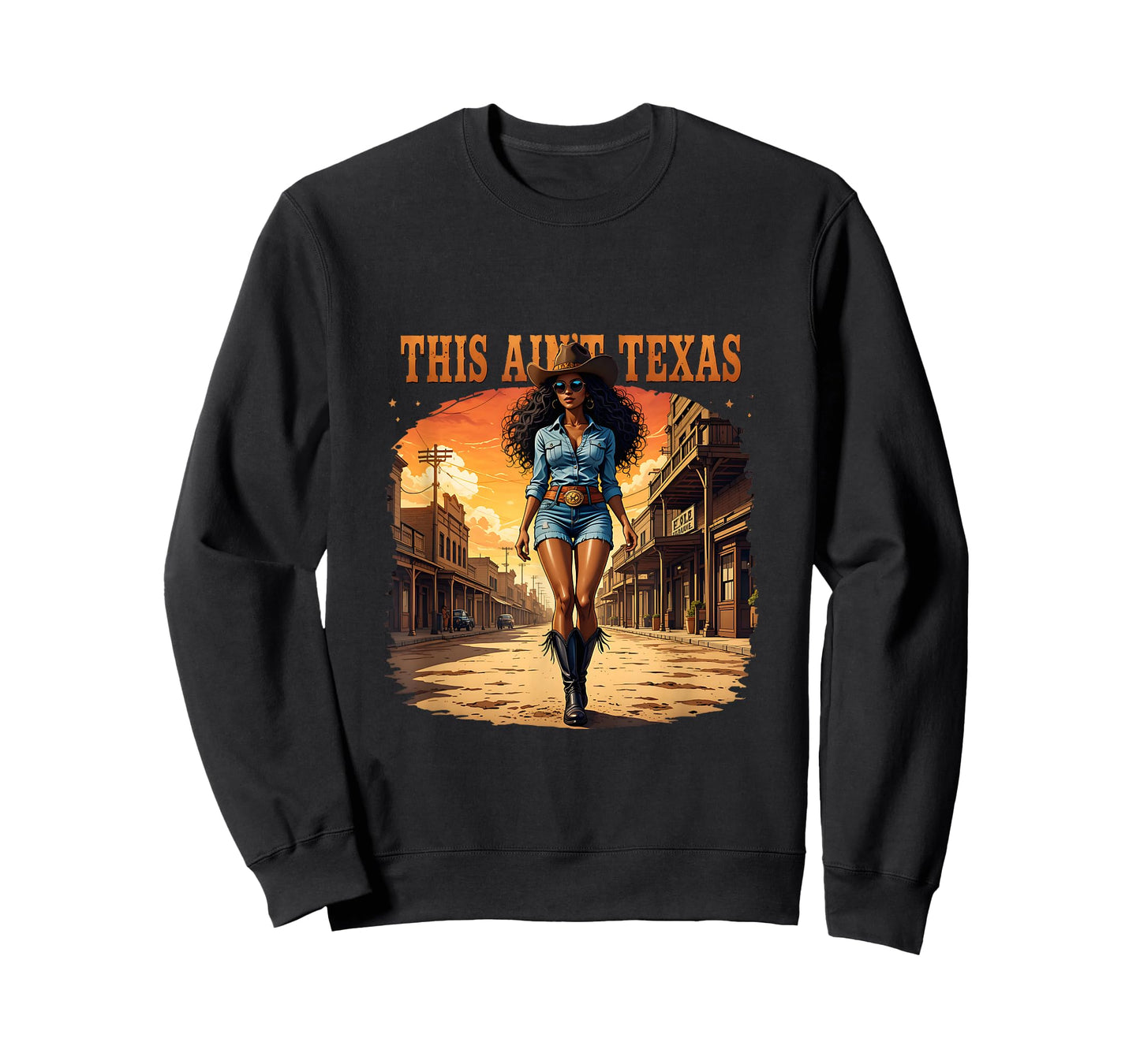 Melanin This Ain’t Texas African American Cowgirl Western T-Shirt