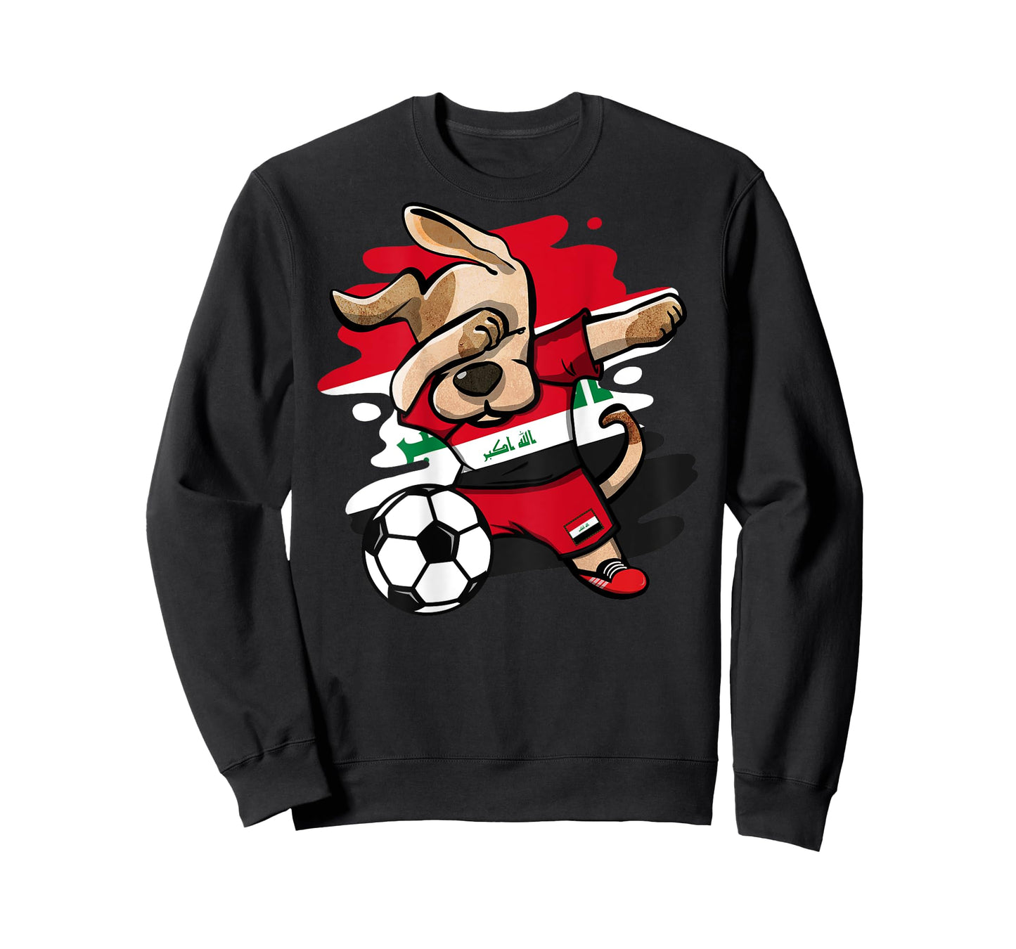 Dabbing Dog Iraq Soccer Fans Jersey Iraqi Football Lovers T-Shirt