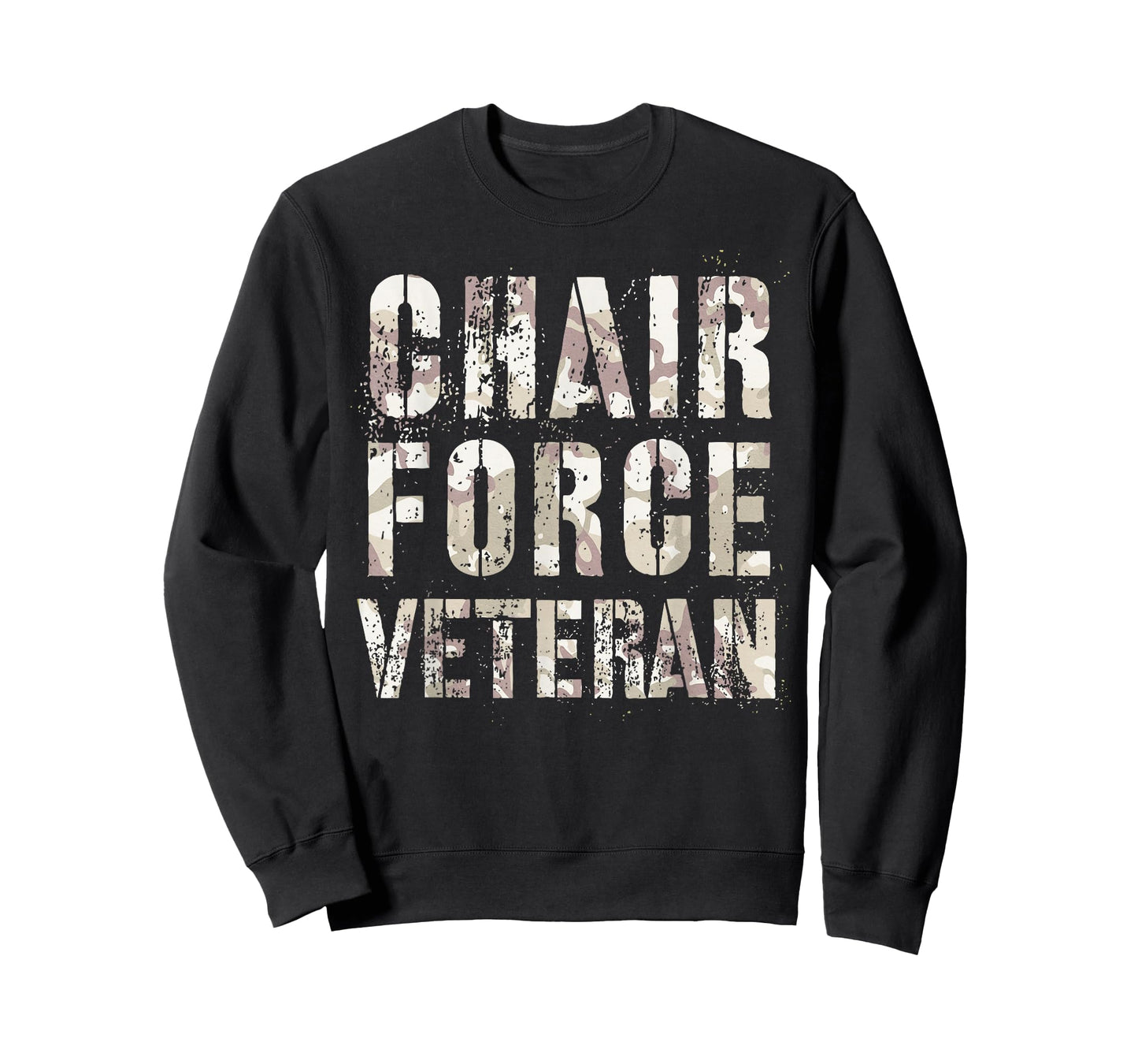 Camo CHAIR FORCE VETERAN Airman Warrior Proud Officer T-Shirt