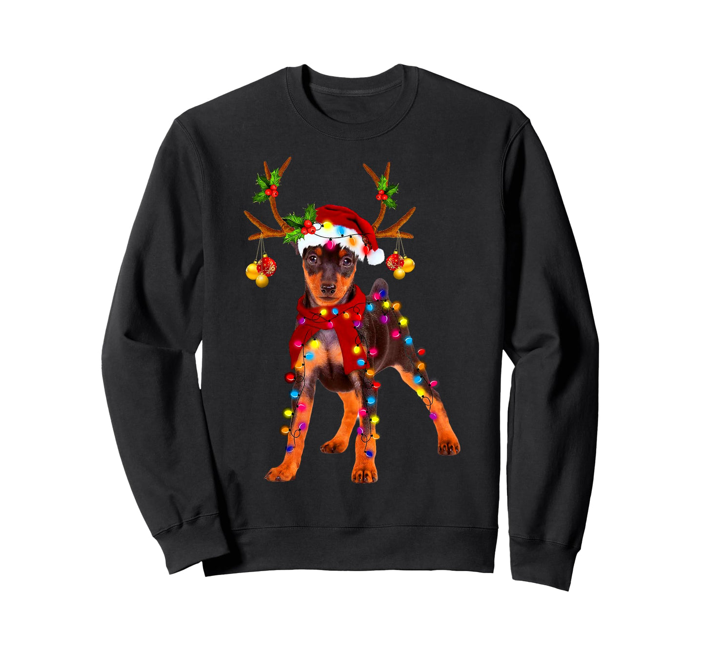Santa min pin gorgeous reindeer Light Christmas T-Shirt