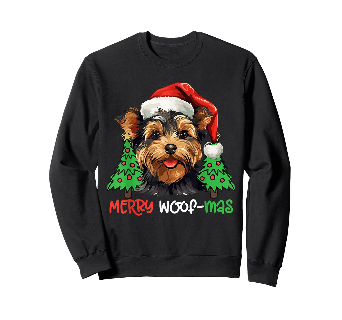 Yorkshire Terrier Yorkie Merry Woof-mas Christmas X-mas T-Shirt