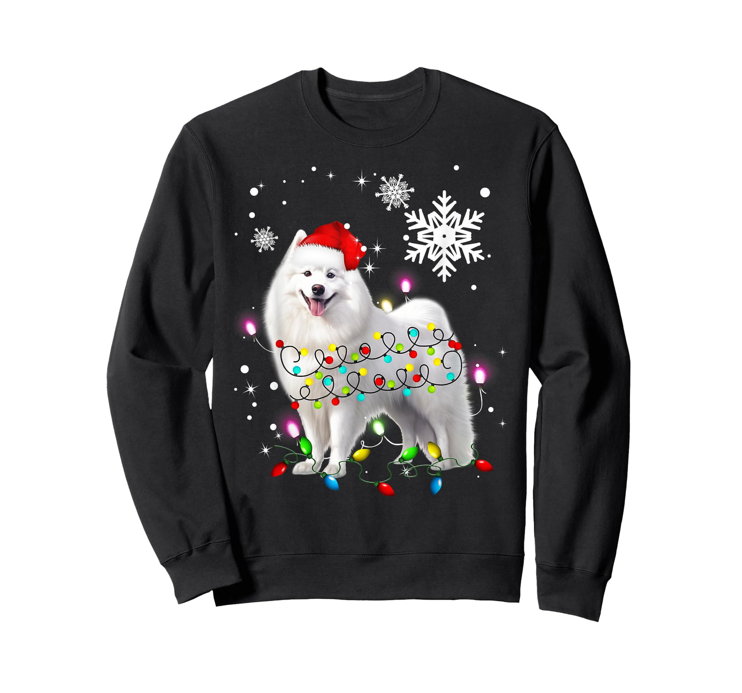 Samoyed Christmas Tree Light Pajama Samoyed Lover Xmas T-Shirt
