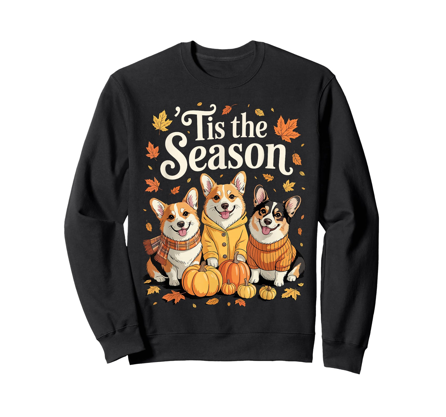 Tis The Season Corgi Fall Autumn Pumpkin Dog T-Shirt