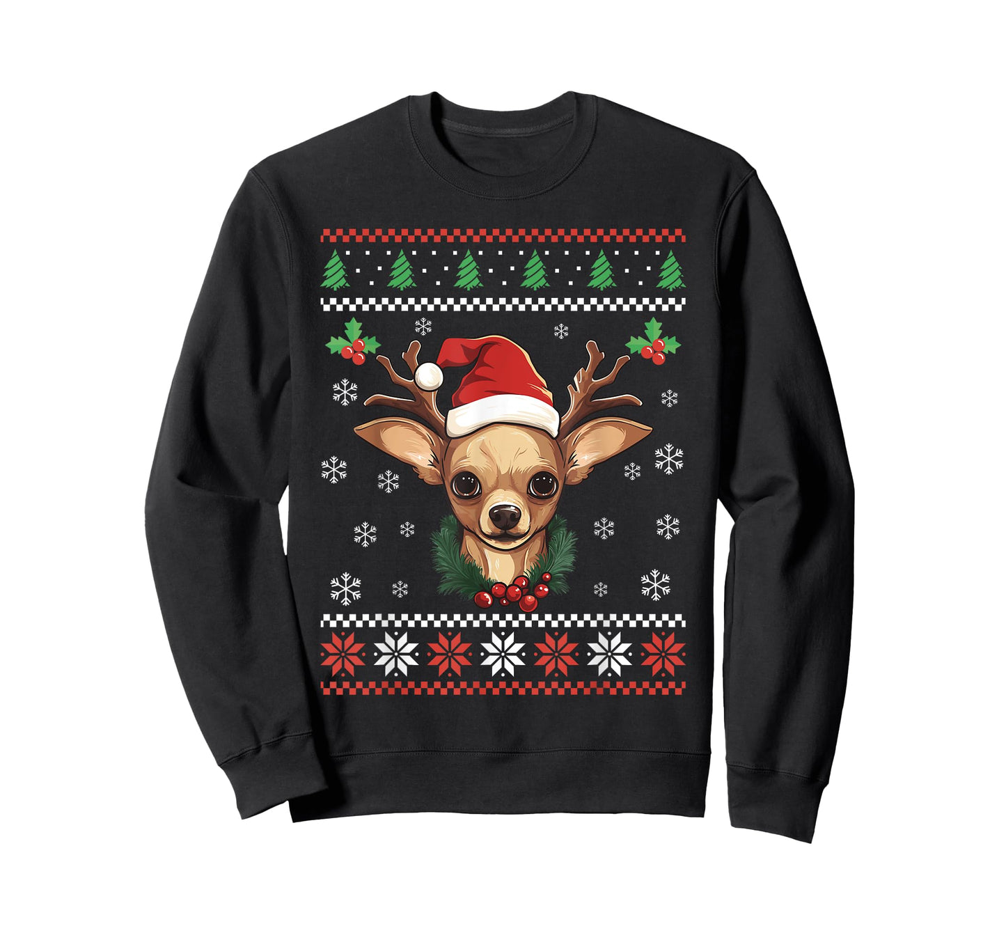 Chihuahua Dog Ugly Christmas Sweater Xmas For Adults Kids T-Shirt
