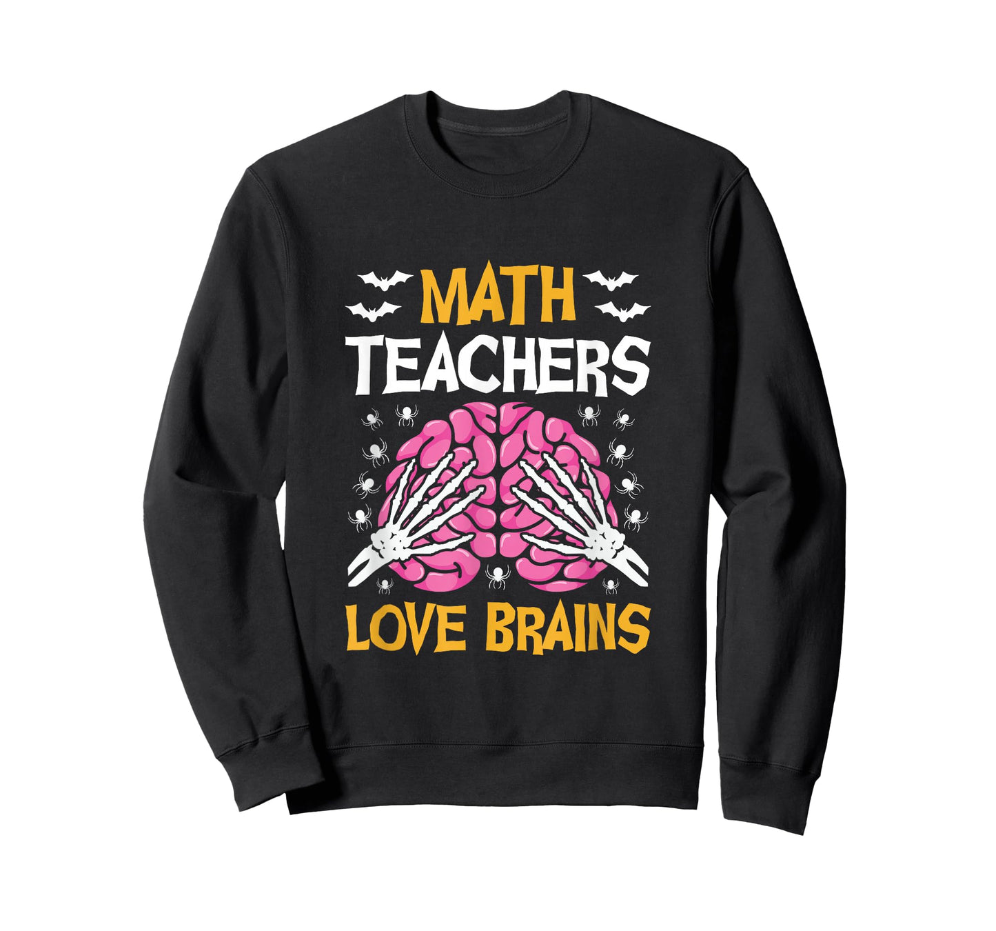 Math Teacher Love Brains Funny Halloween School T-Shirt
