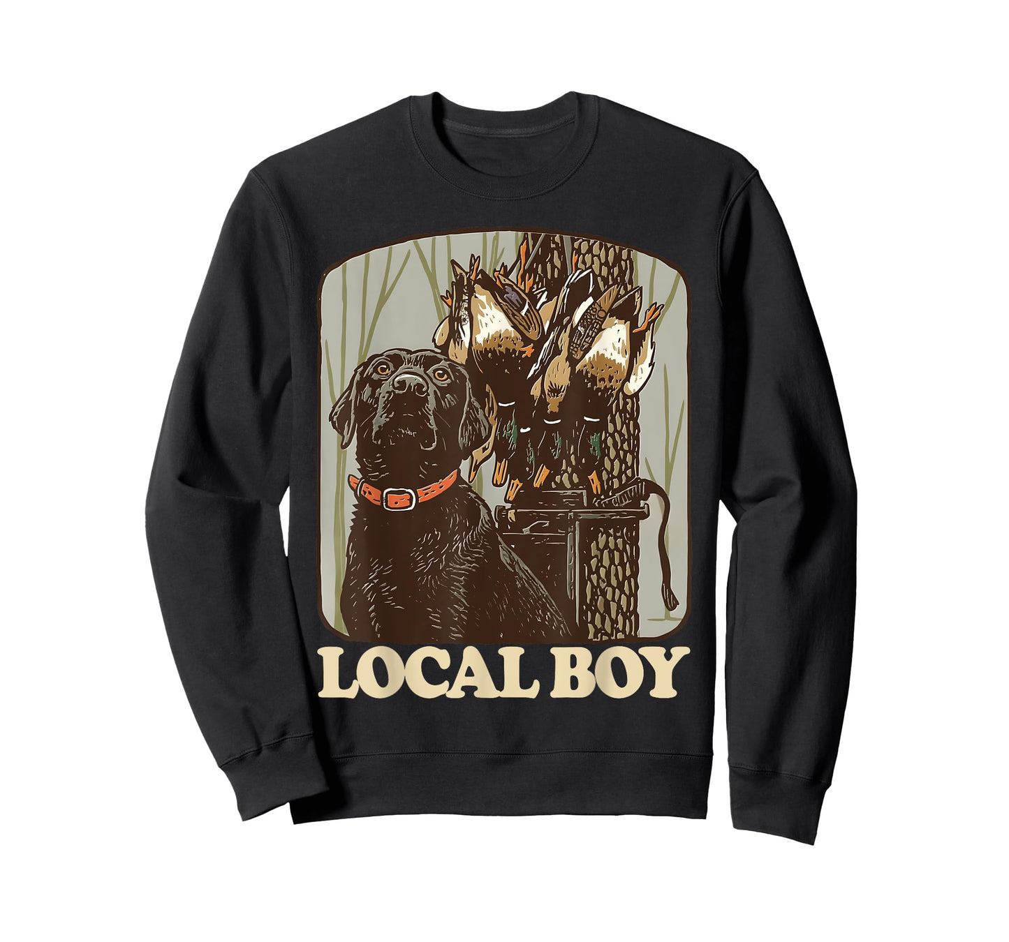 Southern Local Boy Duck Hunting Black Lab Camo Outdoor Men T-Shirt