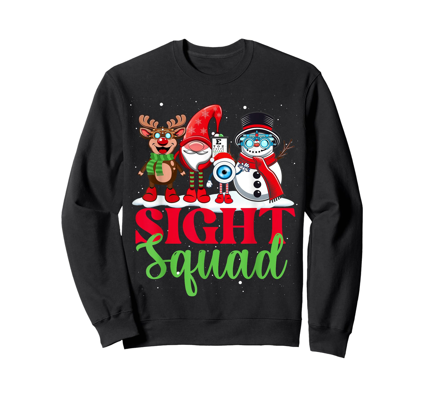 Sight Squad Reindeer Gnome Santa Funny Christmas Optometrist T-Shirt