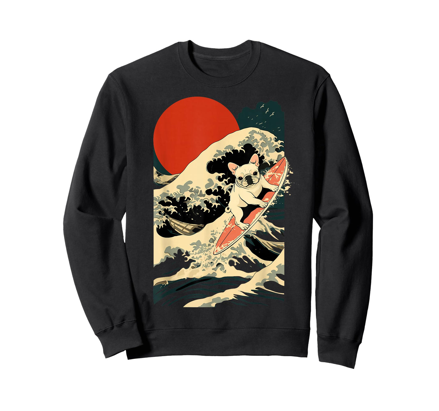 French Bulldog Surfing Japanese T-Shirt
