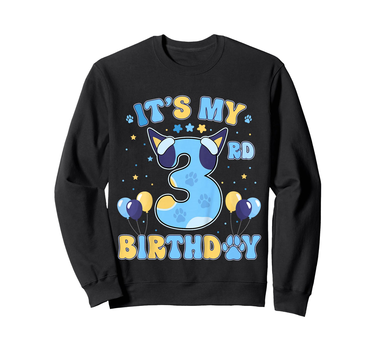 Kids Its My 3rd Birthday Boy Blue Dog Theme Party Cool 3 Year Old T-Shirt