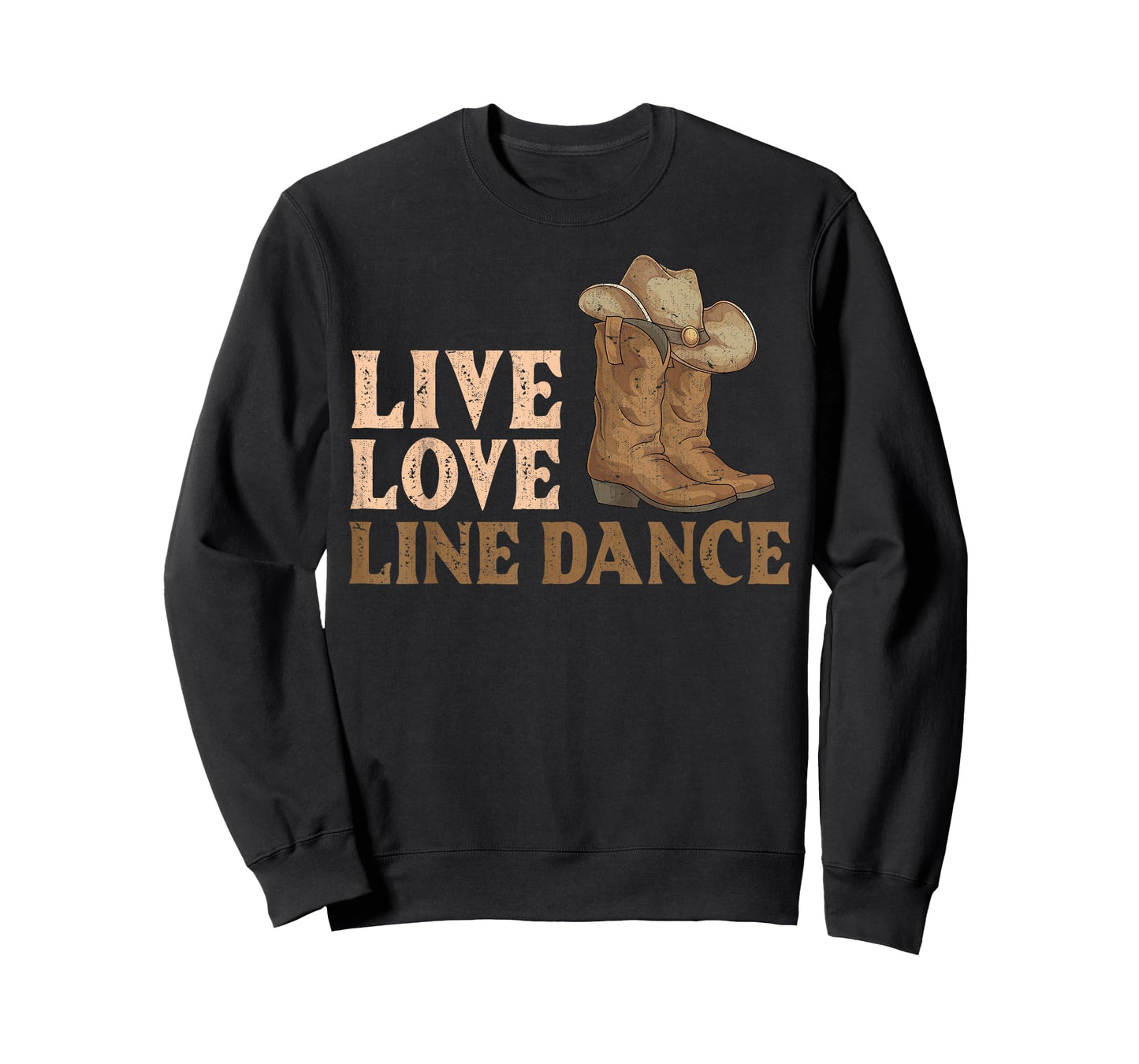 Cowboy Boots Line Dancing Country Hat Live Love Line Dance T-Shirt