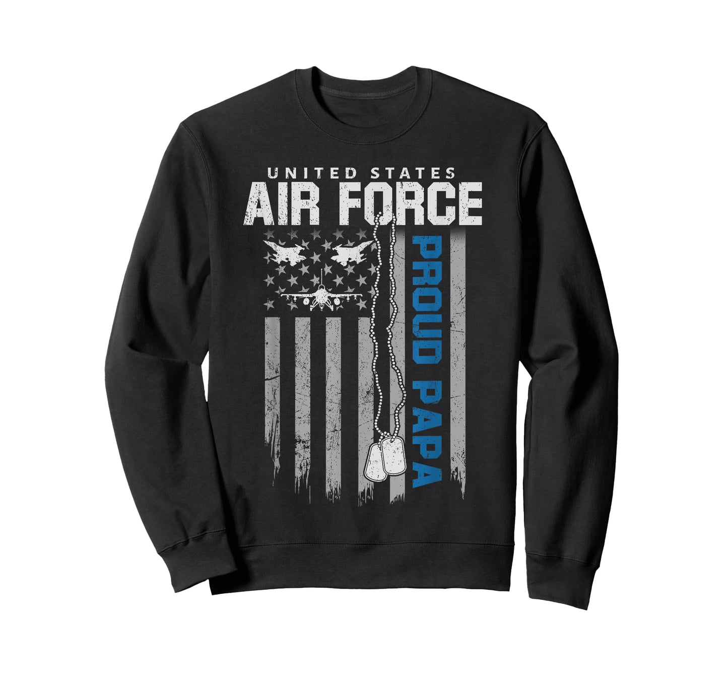 US Air Force Proud Papa Flag American USAF Family Matching T-Shirt