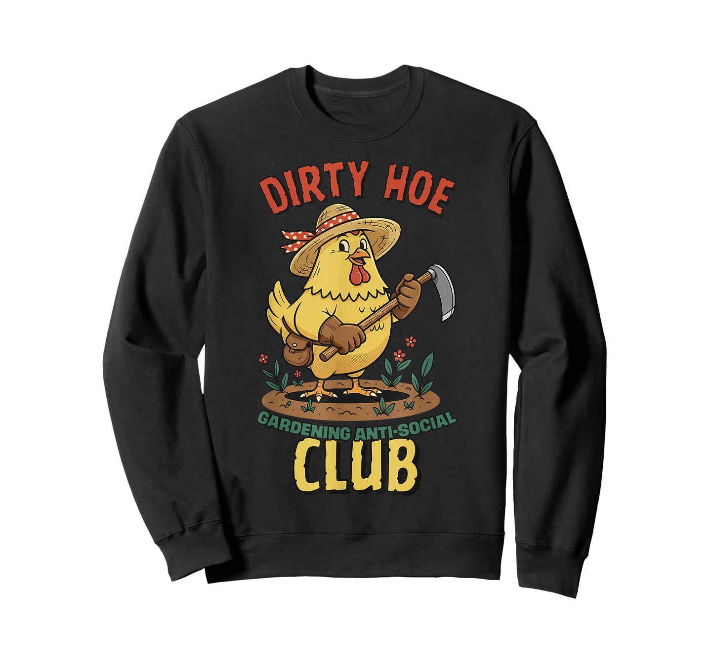 Dirty Hoe Gardening Social Club Retro 1940s Country Chicken T-Shirt