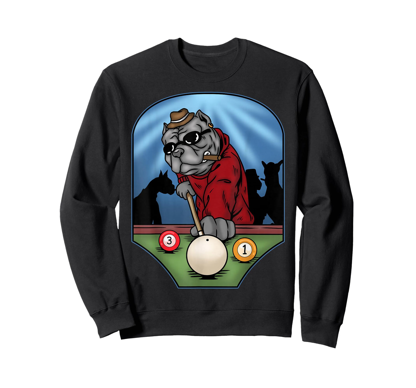 Funny Billiard Pool Player American Bully Dog Billiards T-Shirt