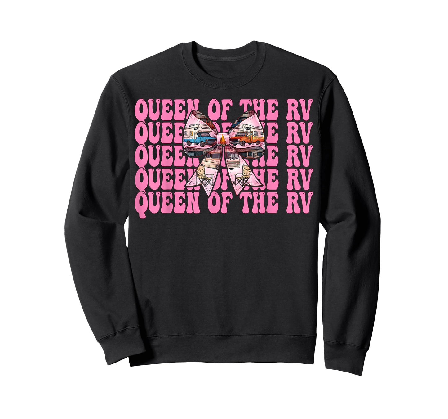 Queen of The Rv Camping Camper Motorhome Girl Mom Coquette T-Shirt