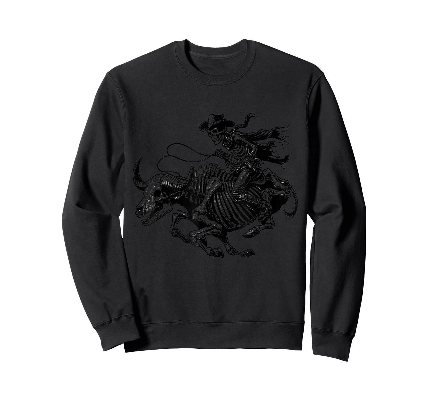 Rustic Skeleton Cowboy Buffalo Western Gothic Dark Grunge T-Shirt