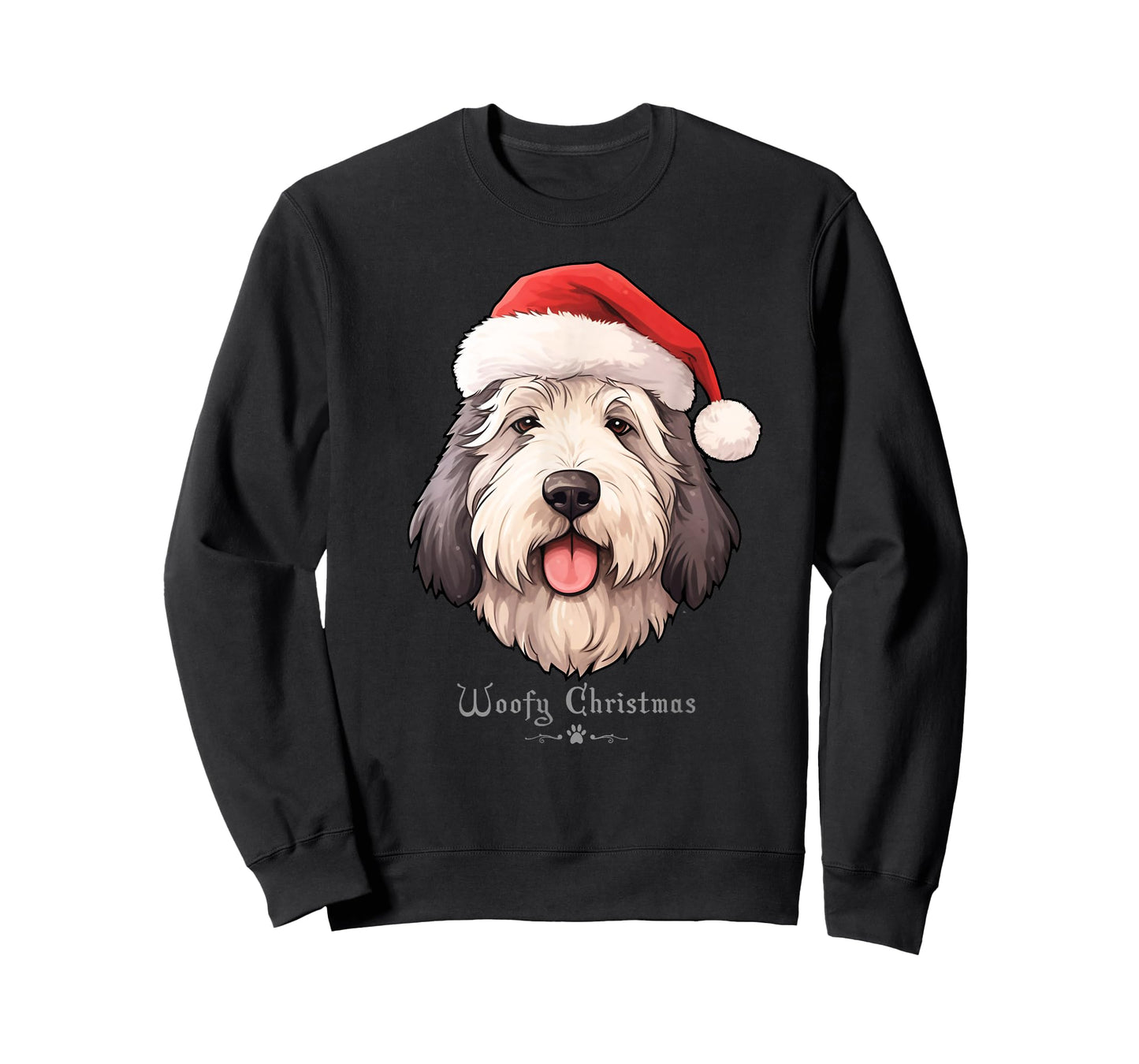 Old English Sheepdog Funny Woofy Christmas Simple Design T-Shirt
