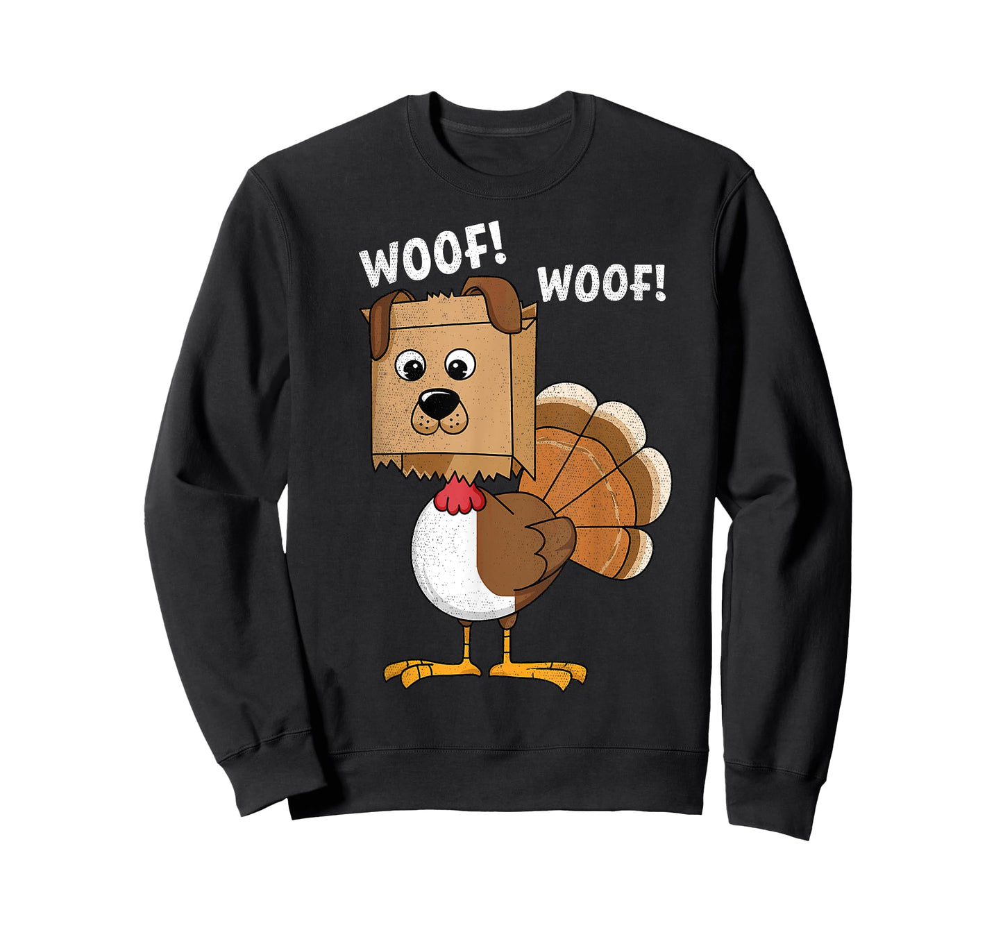 Thanksgiving Dog Funny Fake Dog Woof Thanksgiving Turkey T-Shirt for Men Women Girls Kids