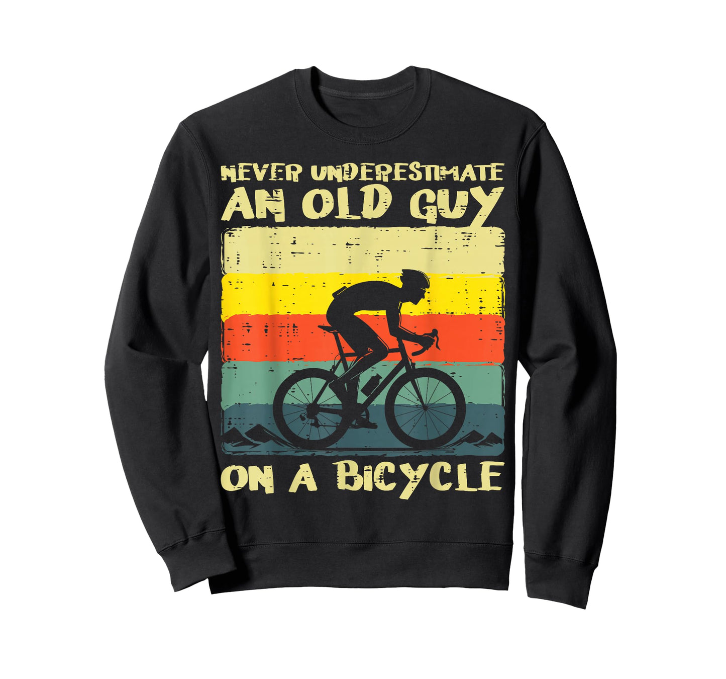 Never Underestimate Old Guy Bicycle Funny Cyclist Dad Men T-Shirt