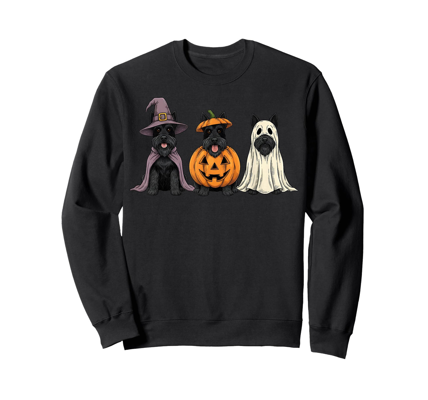 Spooky Ghost Scottish Terrier Pumpkin Halloween Dog Lover T-Shirt